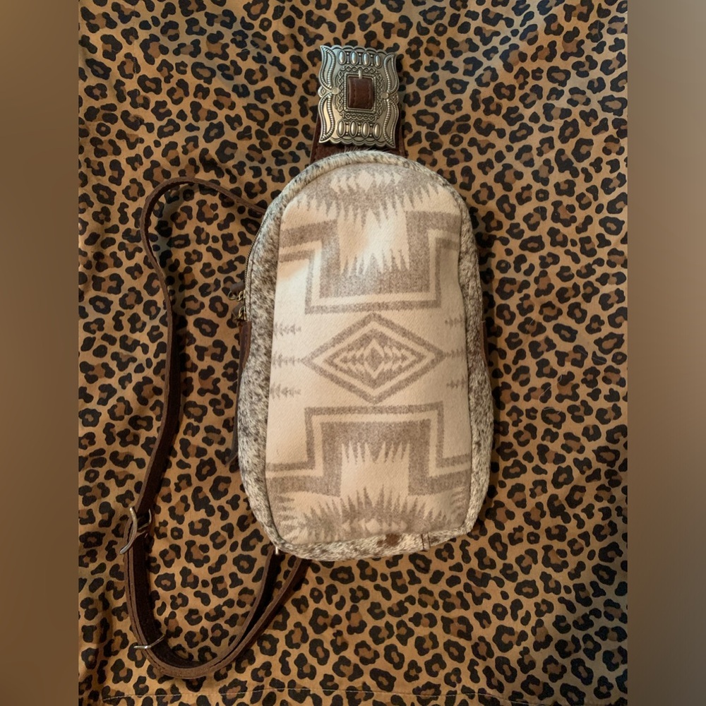 Pendleton & Leather Crossbody Sling Bag handmade purse
